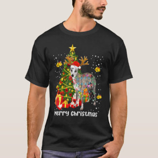 ホイップクリスマスライトツリーサンタクリスマスパジャマスドッグ Tシャツ