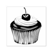 ホイップクリームとさくらんぼのカップケーキ セルフインキングスタンプ (デザイン)