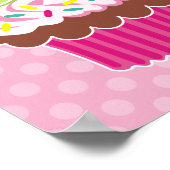 ホイップクリームのカップケーキキャンバス印刷 ポスター (角)