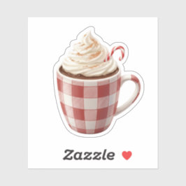 ホイップクリームのクリスマス入りコーヒーホットココアマグ シール