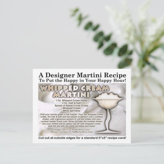 ホイップクリームマルティーニレシピはがき ポストカード (スタンド正面)