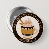 ホイップクリーム入りホットチョコレート 缶バッジ (正面&裏面)