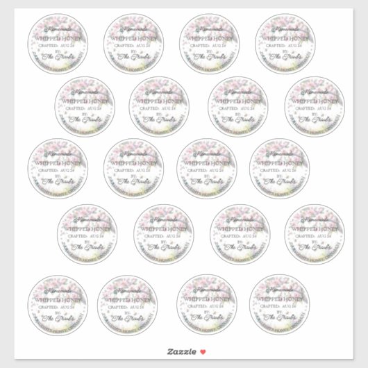 ホイップハニーホームメイドラウンドラベルビニールステッカー シール (シート)