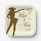 ホイップ＆ワインカウガール ブライダルシャワー ペーパープレート (正面)
