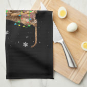 ホイッペットクリスマスライトかわいいサンタホイペットクリスマス キッチンタオル (四つ折り)