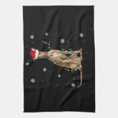 ホイッペットクリスマスライトかわいいサンタホイペットクリスマス キッチンタオル (縦)