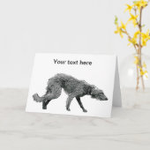 ホイッペット·ラーチャー·ドッグ カード (黄色い花)