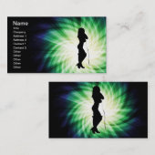 ホイッ白熱［赤熱］光を放つプかわいらしの女の子 名刺 (正面/裏面)