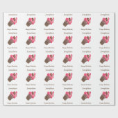 ホイパーソナライズされたムピンクのカップケーキ ラッピングペーパー (フラット)