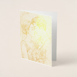ホイパーソナライズされたル結婚ズカード 箔カード