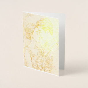 ホイパーソナライズされたル結婚ズカード 箔カード