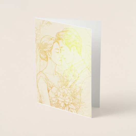 ホイパーソナライズされたル結婚ズカード 箔カード (正面)