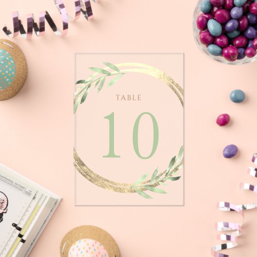 ホイフェイクルと緑の表番号10 アクリル招待状 (インサイチュ (お祝い))