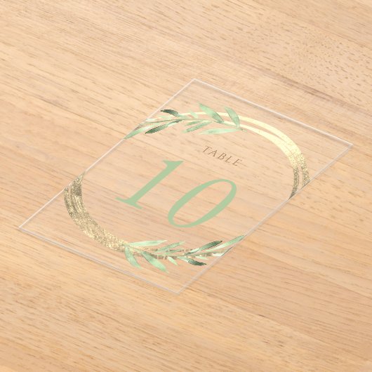 ホイフェイクルと緑の表番号10 アクリル招待状 (レイダウン)