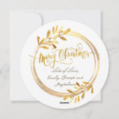 ホイフェイクルの緑の枠メリークリスマス シーズンカード (裏面)