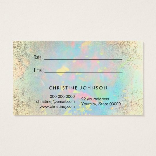 ホイフェイクルひまわりアポイントメントカード (裏面)