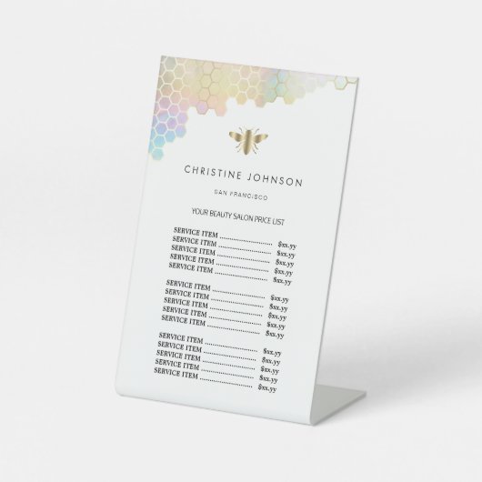 ホイフェイクルビー価格表台座標識 台座サイン (正面)