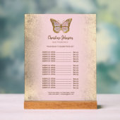 ホイフェイクルピンクの蝶の価格表 アクリルサイン (ニュートラル)