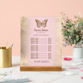 ホイフェイクルピンクの蝶の価格表 アクリルサイン (ウェディング)