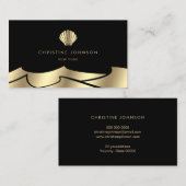 ホイフェイクル波黄金の貝殻の黒 名刺 (正面/裏面)