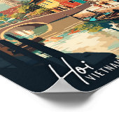 ホイベトナムアートヴィンテージトラベルイラストレーション ポスター (角)