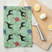 ホイペットの影 キッチンタオル (四つ折り)