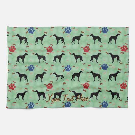 ホイペットの影 キッチンタオル (横)