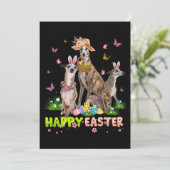 ホイペットハッピーイースターバニーエッグスイースターギフトキッズ シーズンカード (スタンド正面)