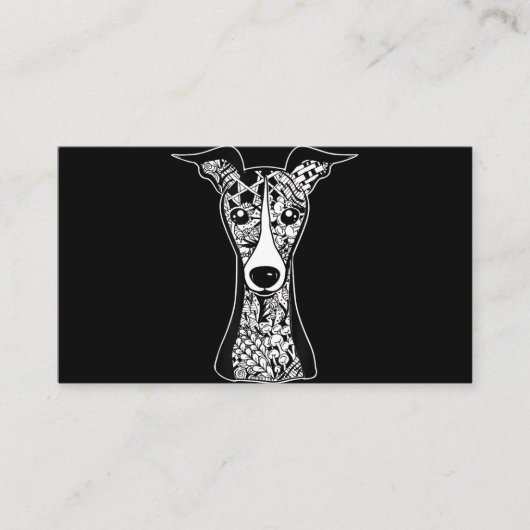 ホイペット愛人|グレイハウイタリアンンド顔グラフィックアート 名刺 (正面)