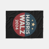 ホイマーワルツ2024レトロボタンの選挙Democ フリースブランケット (正面(横))