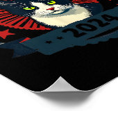 ホイマー2024おもしろいネコ選挙Kamala Harris Tim ポスター (角)