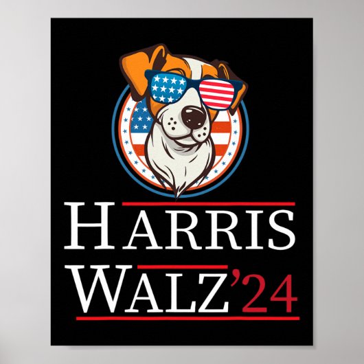 ホイマー2024おもしろい犬選挙Kamala Harris Tim ポスター (正面)