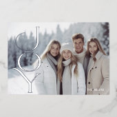 ホイモダンイエレガントシルバーミニマル1フォトファミリー 箔シーズンカード (正面)