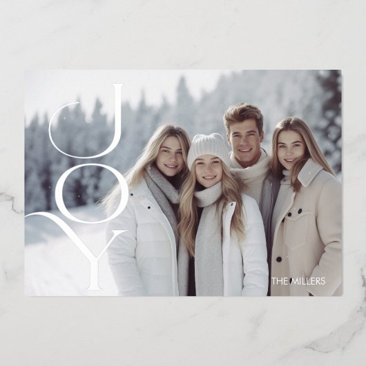 ホイモダンイエレガントシルバーミニマル1フォトファミリー 箔シーズンカード (正面)