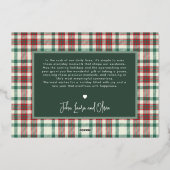 ホイモダンイタイポグラフィミニマル1フォトタータンチェックPlaid 箔シーズンカード (裏面)