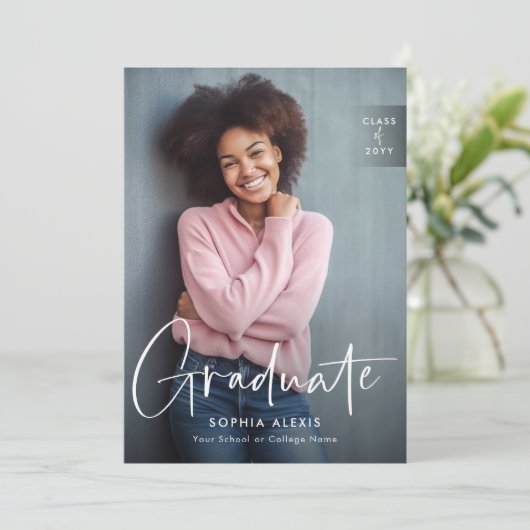 ホイモダントオーバーレイ4写真卒業パーティー 招待状 (スタンド正面)