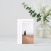 ホイモダントミニマル・ピンク・ホワイト・ビジネス・カード 名刺 (スタンド正面)