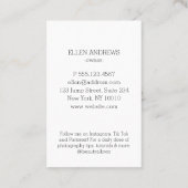 ホイモダントミニマル・ピンク・ホワイト・ビジネス・カード 名刺 (裏面)