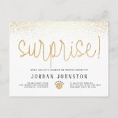 ホイモダント&金ゴールドサプライズ誕生日パーティー インビテーションポストカード (正面)