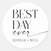 ホイモダンムシー結婚のカードを折った ラウンドシール (正面)