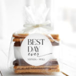 ホイモダンムシー結婚のカードを折った ラウンドシール<br><div class="desc">これらの「最高のDay Ever」ステッカーを結婚式の引き出物、おやつり、ギフト、バッグなどに追加しよう!名前で編集する。</div>