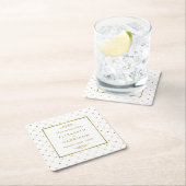 ホイモダンルとホワイトフォイルの効結婚果 スクエアペーパーコースター (インサイチュ)