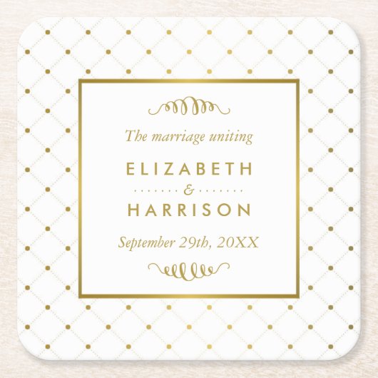 ホイモダンルとホワイトフォイルの効結婚果 スクエアペーパーコースター (正面)