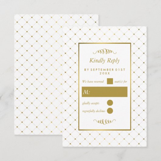 ホイモダンルとホワイトフォイルの効結婚果 出欠カード (正面/裏面)