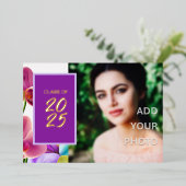 ホイモダンルスタイリッシュ卒業写真 箔招待状 (立ち正面)