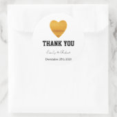 ホイモダンルフェイク金ゴールド結婚ハートありがとう ラウンドシール (バッグ)