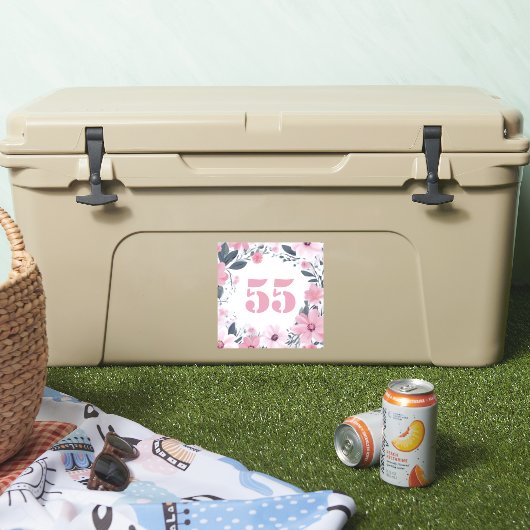 ホイリービンハウスナンバスパステルピンクフラワーズ シール (クーラー)