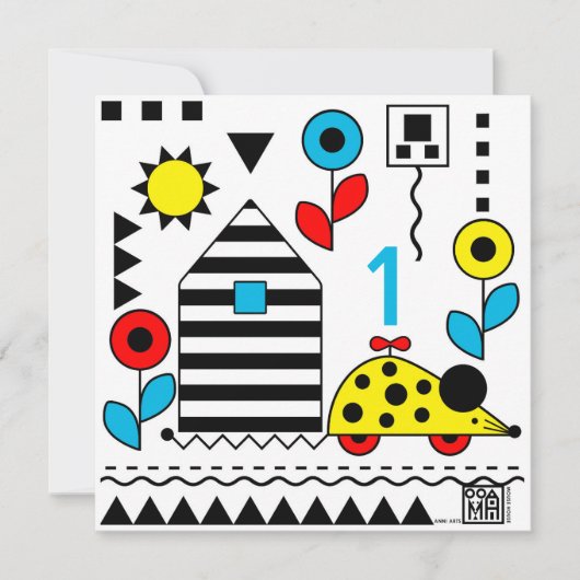 ホイリーマウスとハウスカード – パーソナライズ 招待状 (正面)