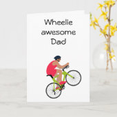 ホイリー素晴らしパパおもしろいサイクリング父の日 カード (黄色い花)
