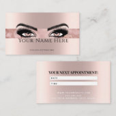 ホイルお洒落フェイクフォイルまつげエクステンションRosegold 予約カード (正面/裏面)